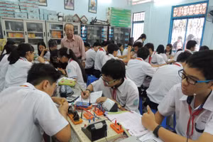 Học sinh THCS tại TPHCM tham gia học nghề phổ thông. Ảnh minh họa: T.Trang