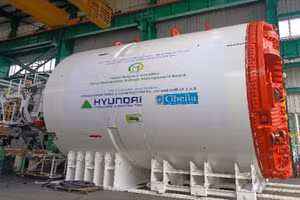 Mũi khoan được dùng để đào đường hầm tuyến Nhổn – ga Hà Nội.