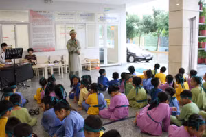 Cảnh vui học của thầy, trò tại một trường MN - TH tư thục ở TP Cao Lãnh trước khi có dịch Covid-19.