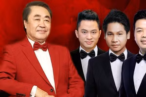 NSND Quang Thọ cùng các học trò. 