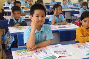 HS Trường Tiểu học Nam Hòa trong giờ học.