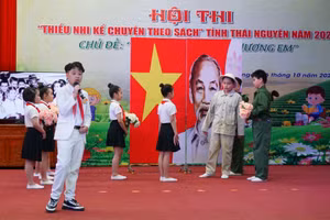 Một tiết mục dự thi tại điểm cầu Thành phố Thái Nguyên.