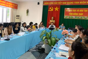 Các cán bộ quản lý và giáo viên mầm non Đồng Tháp thử nghiệm Chương trình Giáo dục mầm non mới.