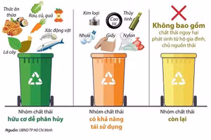 Các loại thùng đựng rác thải phân loại (Internet)