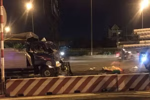 Hiện trường vụ tai nạn. Ảnh: Dantri