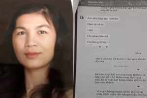 Chân dung đối tượng Nguyễn Thị Vân và tin nhắn trao đổi với nạn nhân. 
