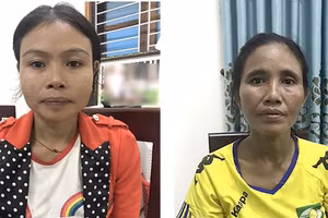 Hai đối tượng Lo Thị Căm (bên trái) và Moong Thị Xúm. Ảnh: Công an Nghệ An.