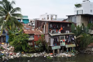 Cải tạo rạch Xuyên Tâm đang gặp khó về giải ngân vốn đầu tư công. (Ảnh: L.Y)