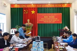 Toàn cảnh Hội nghị triển khai nhiệm vụ phối hợp chuẩn bị cho Kỳ thi tốt nghiệp THPT năm 2023.