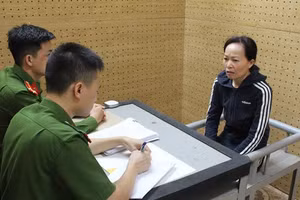 Hà Thị Thi tại cơ quan Công an.