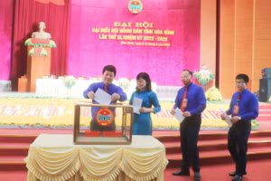 Các đại biểu bỏ phiếu bầu Ban Chấp hành Hội Nông dân tỉnh Hòa Bình lần thứ XI, nhiệm kỳ 2023 – 2028.