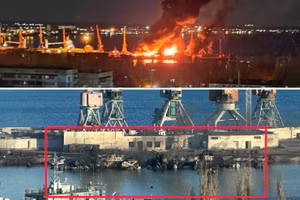 Không quân Ukraine biến tàu nổi của Nga thành tàu ngầm