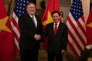 Phó Thủ tướng, Bộ trưởng Ngoại giao Phạm Bình Minh gặp Ngoại trưởng Mỹ Mike Pompeo tại Hà Nội vào tháng 9/2019.