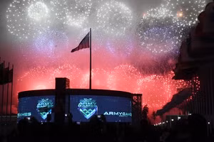 Màn pháo hoa mừng lễ bế mạc Army Games 2020.