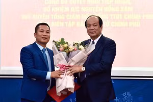  Bộ trưởng, Chủ nhiệm VPCP Mai Tiến Dũng trao quyết định tiếp nhận và bổ nhiệm ông Nguyễn Hồng Sâm giữ chức vụ quyền Tổng Giám đốc Cổng TTĐT Chính phủ kiêm Tổng Biên tập Báo điện tử Chính phủ.
