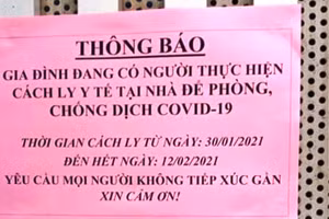 Huyện Triệu Sơn (Thanh Hóa) đang có 341 người về từ vùng dịch được cách ly tại gia đình.
