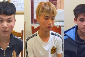 Từ trái qua phải: Khương Văn Anh, Khương Hoàng Hải và Khương Văn Khuê. Ảnh: Công an Thanh Hóa cung cấp.