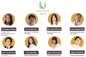 TS Dương Nguyễn Hồng Nhung cùng team dự án Nanoneem.
