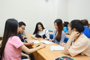 Sinh viên IU trong giờ học nhóm. Ảnh tư liệu.