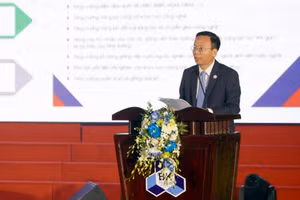 PGS.TS Mai Thanh Phong - Hiệu trưởng Trường ĐH Bách khoa - ĐHQG TPHCM, phát biểu tại sự kiện.