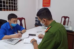 Đối tượng An tại cơ quan Công an