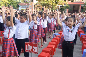 Học sinh Trường Tiểu học Lê Ngọc Hân (TP Lào Cai). Ảnh: TG