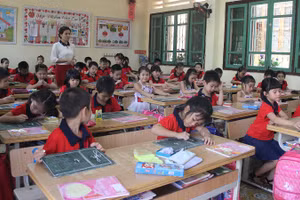 Một lớp học của Trường Tiểu học Lê Ngọc Hân (TP Lào Cai).