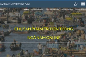 Giao diện Chợ sản phẩm truyền thống Ngã Năm online do Phú Thuận và Minh Nhựt sáng tạo. 