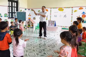 Điểm trường Mầm non Chuyên Gia 3, nơi thầy giáo Bàn Văn Đức giảng dạy nay đã được kiên cố hóa, vững chắc.