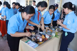 Học sinh Trường THCS Phú Thượng (Phú Vang, Thừa Thiên – Huế) tham gia tư vấn nghề tại cơ sở dạy nghề. Ảnh minh họa