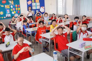 Học sinh Trường Tiểu học Lê Quý Đôn, Hà Nội trong giờ học.