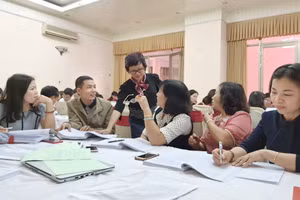 Một lớp tập huấn, bồi dưỡng do Học viện Quản lý giáo dục tổ chức. Ảnh: TG.