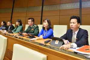 Các đại biểu ấn nút biểu quyết thông qua Nghị quyết về tiếp tục tăng cường hiệu lực, hiệu quả thực hiện chính sách, pháp luật về quy hoạch và một số giải pháp tháo gỡ khó khăn, vướng mắc, đẩy nhanh tiến độ lập và nâng cao chất lượng quy hoạch thời kỳ 2021-2030.