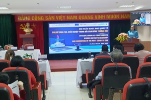 Bà Đỗ Thị Thu Thảo – Phó Chủ tịch  Hội Liên hiệp Phụ nữ Việt Nam phát biểu tại hội thảo