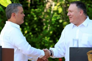 Ngoại trưởng Mỹ Mike Pompeo và Tổng thống Colombia Ivan Duque trong cuộc gặp tại Cartegena