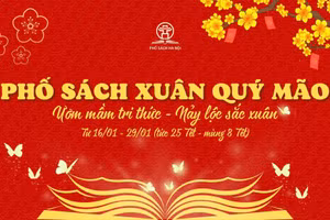 Phố Sách Xuân Quý Mão 2023 với chủ đề “Ươm mầm tri thức - Nảy lộc sắc xuân”.