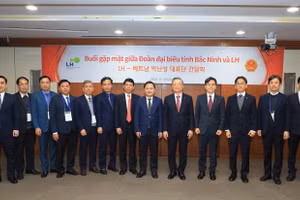 Đoàn công tác tỉnh Bắc Ninh chụp ảnh lưu niệm với Tập đoàn LH.