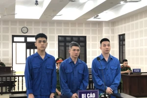 Các bị cáo tại phiên tòa. Ảnh: Trần Trang. 