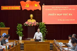 Ban Chỉ đạo Thành ủy về phòng, chống tham nhũng, tiêu cực đã tổ chức phiên họp lần thứ 3. Ảnh: Thành ủy Đà Nẵng. 