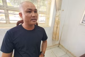 Lê Văn Thiện tại cơ quan Công an. (Ảnh: C.A)