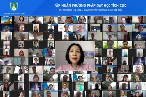 Trường THCS Trưng Vương tổ chức bồi dưỡng cho giáo viên về phương pháp dạy học tích cực theo hình thức trực tuyến.