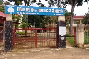 Trường TH&THCS Bình Sơn (Triệu Sơn, Thanh Hóa)- nơi xảy ra sự việc. (Ảnh: HĐ)