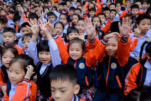 Học sinh Trường Tiểu học Xuân La (quận Tây Hồ, Hà Nội).