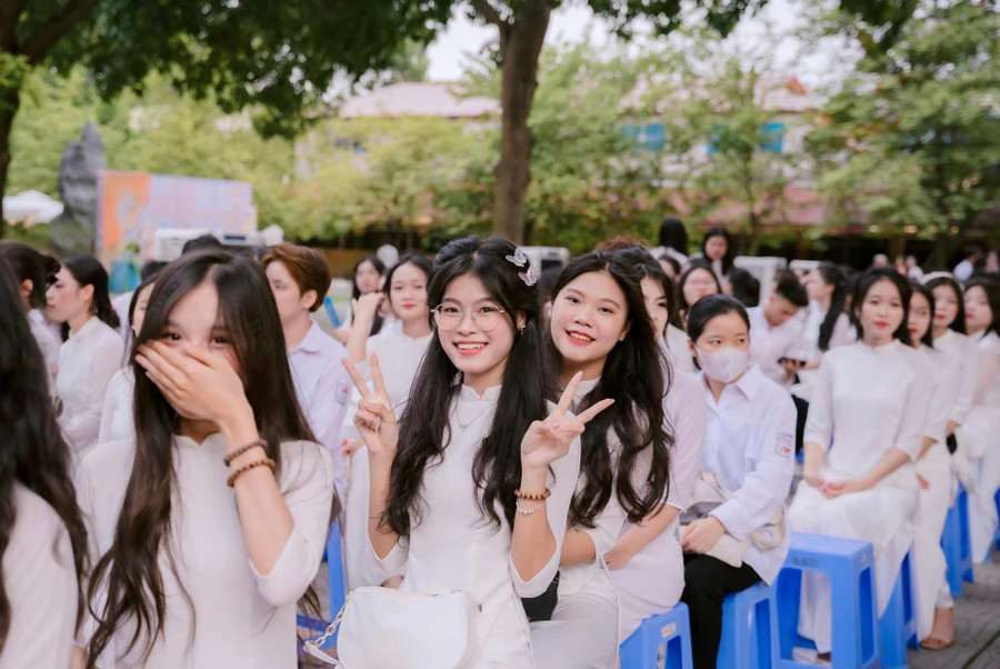 Học sinh Trường THPT Sóc Sơn (Hà Nội). Ảnh: Đình Tuệ. 