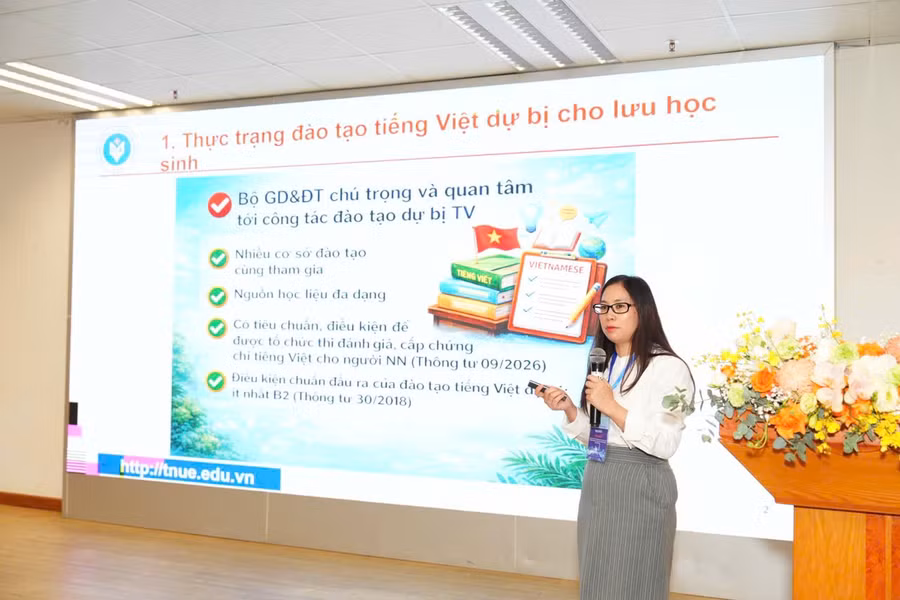 Bà Ôn Thị Mỹ Linh đến từ Trường Đại học Sư phạm, Đại học Thái Nguyên. 