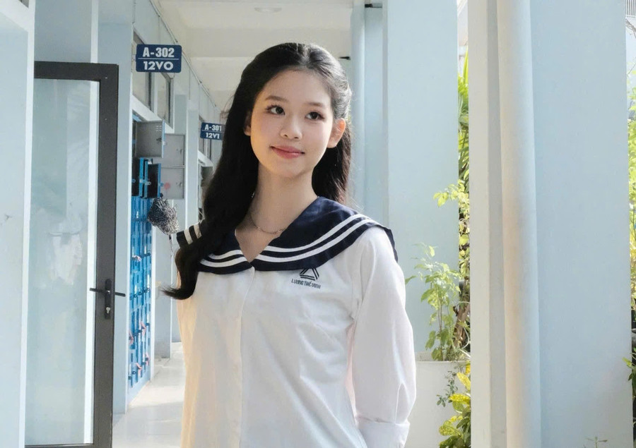 Nữ sinh Tạ Khánh My đoạt giải Ba HSG Quốc gia môn Tiếng Trung năm nay. Ảnh: NVCC.