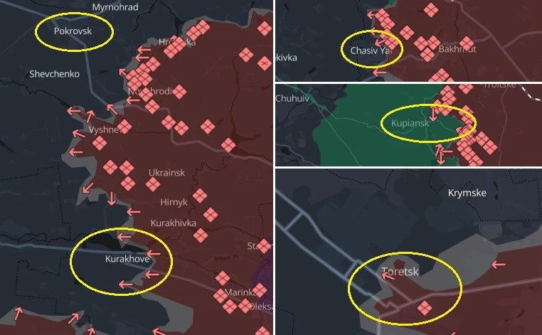 Nga đồng loạt tiến vào 5 thành phố lớn ở Donbass