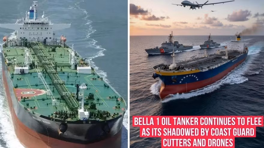 13 máy bay chở đặc nhiệm Mỹ chặn bắt tàu dầu Nga