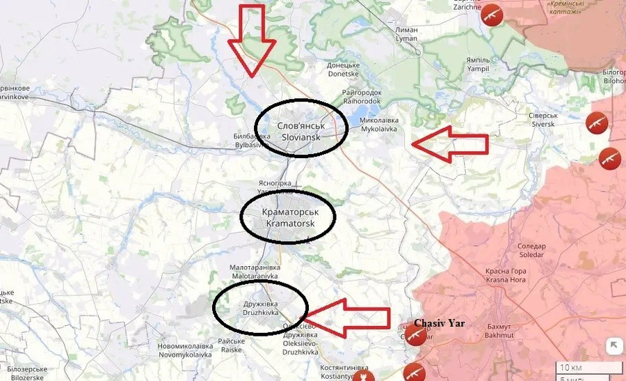 Không thể vây Slavyansk-Kramatorsk như nồi hầm Bakhmut