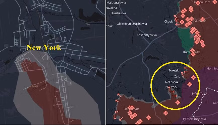 Quân Nga tiến vào trung tâm New York, vây ép mạnh Toretsk